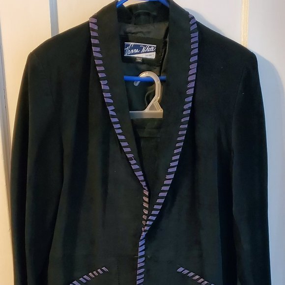 Vanna White Original Genuine Leather lined jacket/blazer w/tags & skirt-Size 12 - Picture 1 of 9